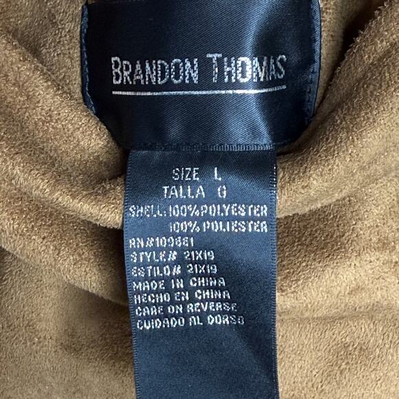 Brandon Thomas Reversible Faux Suede and Faux Fur Coat Size Large Chestnut Brown - Picture 2 of 11